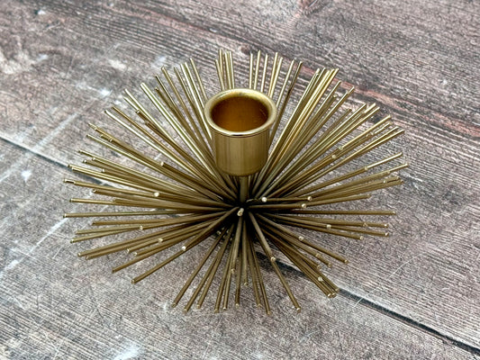 Gold Spike Candle Holders