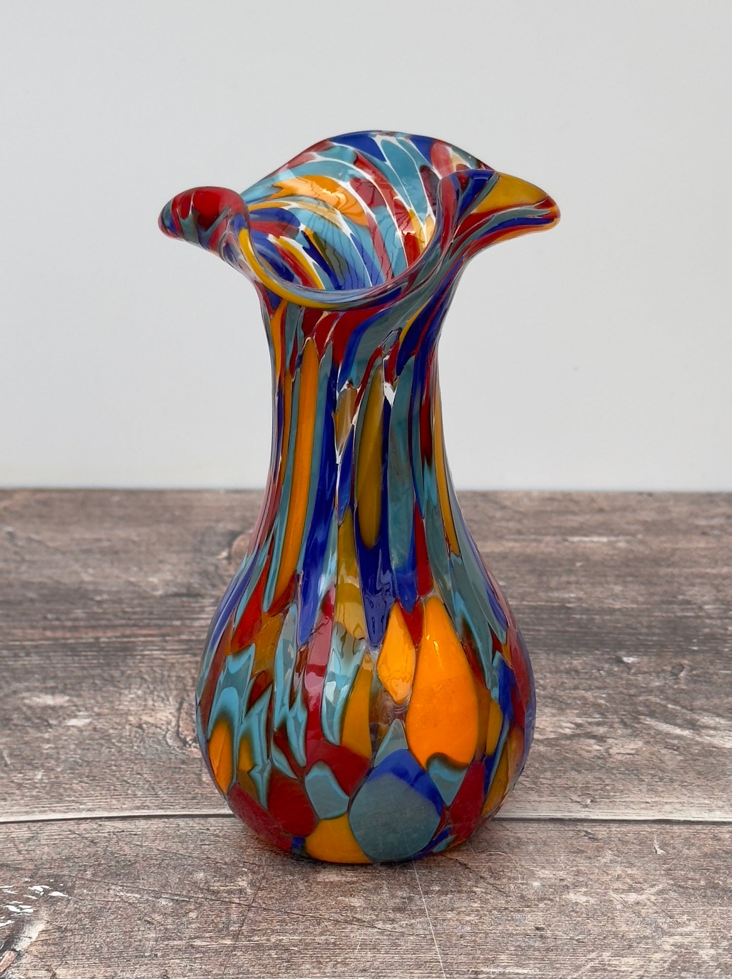 Small Handmade Murano Glass Vase, Design 13