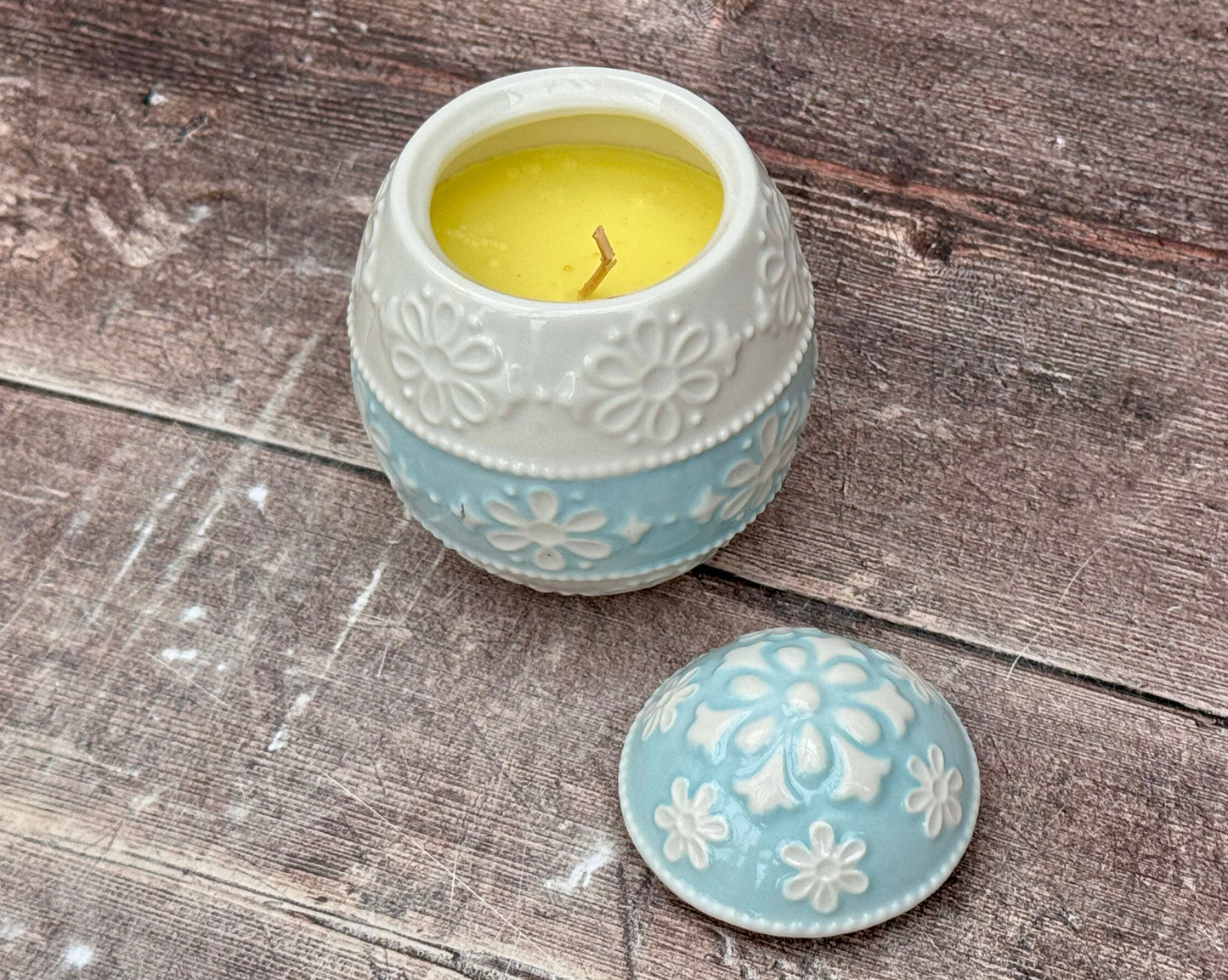 Blue Egg Ceramic Candle