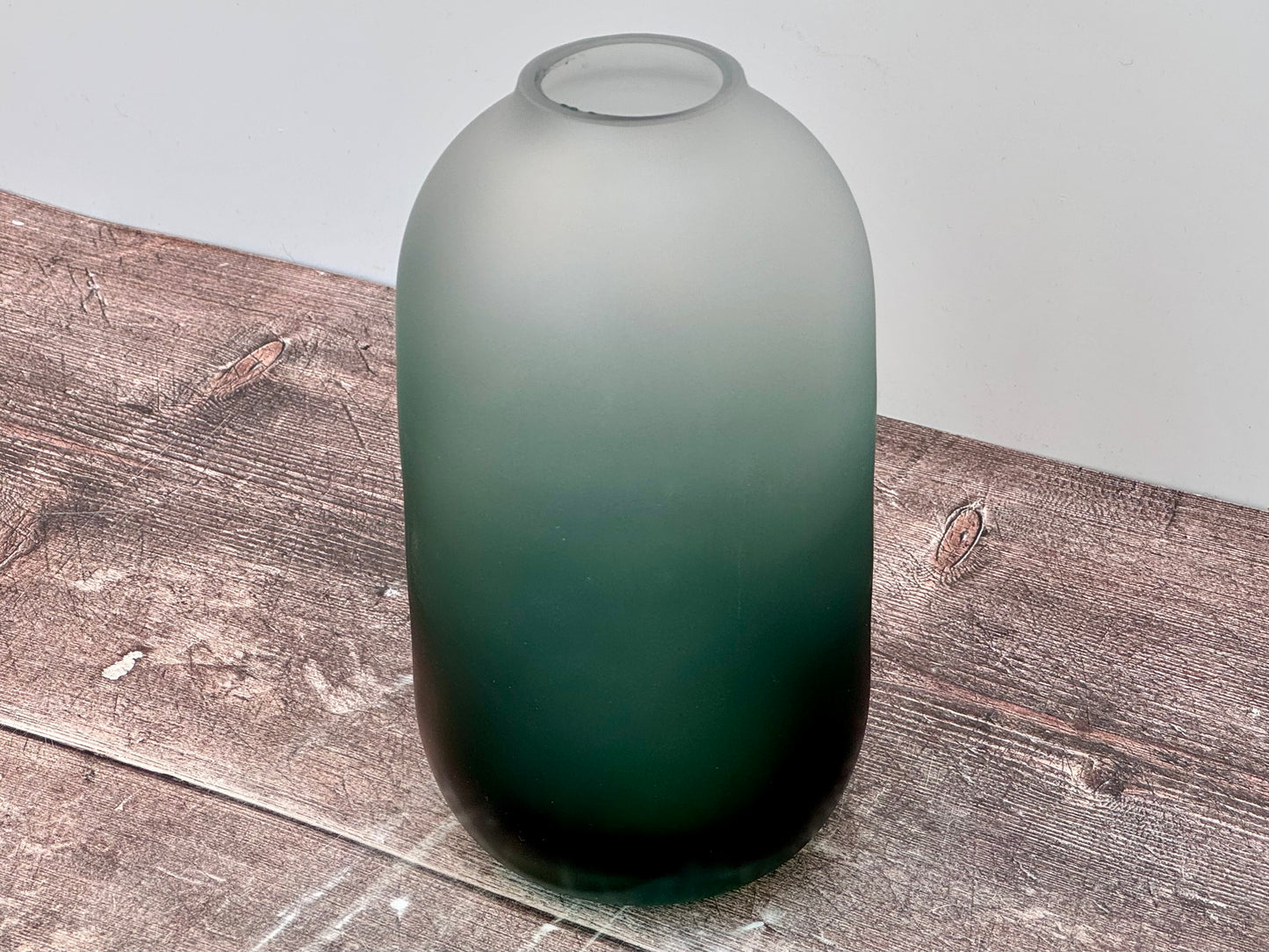 Dartington Green Frosted Glass Vase, 17cm