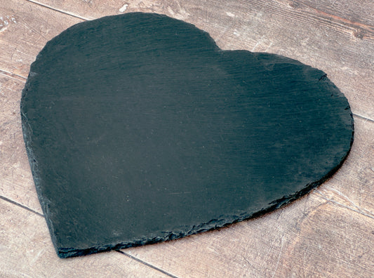 Black Heart Slate Serving Platter for Cheese / Canapes