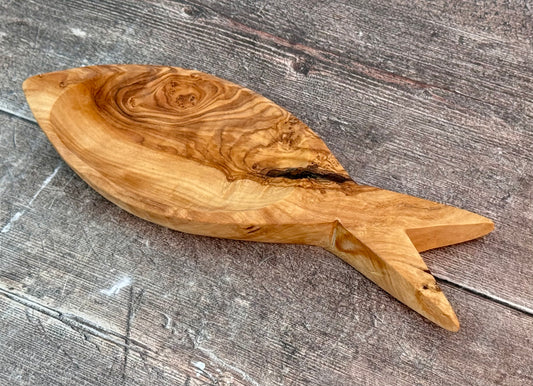 Olive Wood Fish Shaped Bowl, 24.5cm