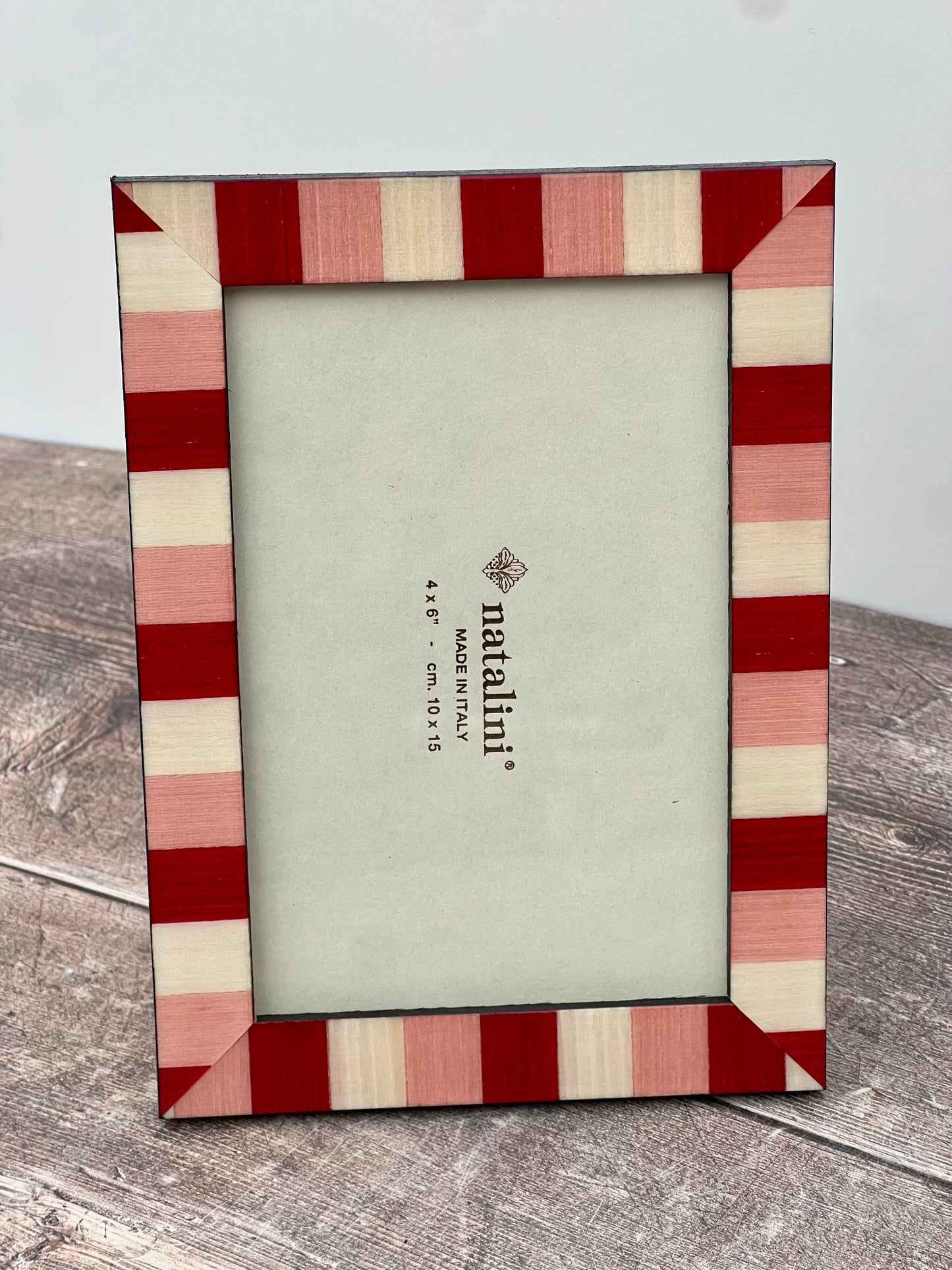 Natalini Red, Pink and White Striped Photo Frame 4 x 6