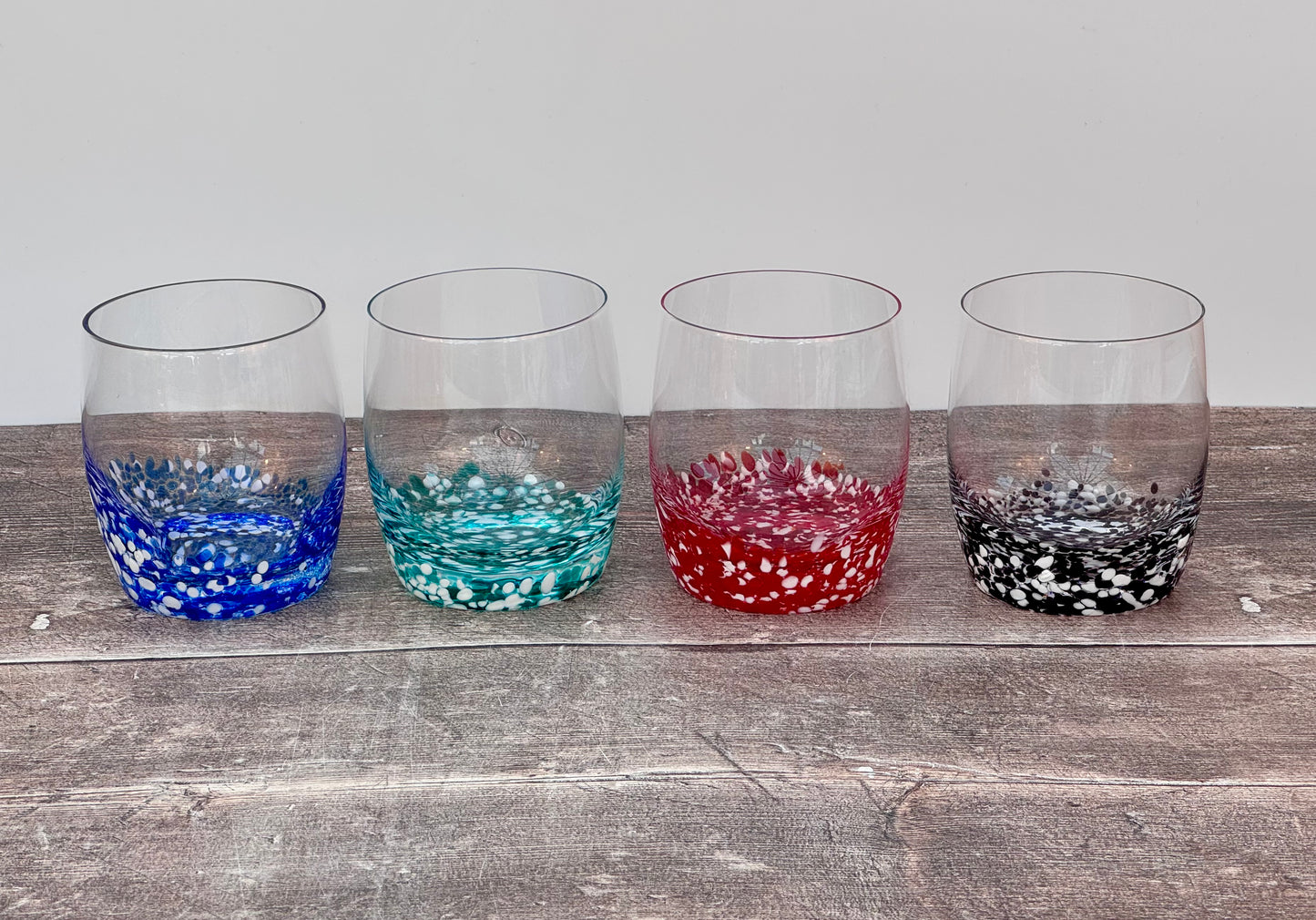 Set of 4 Speckled Tumbler Glasses