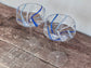 Pair of Blue Patterned Cocktail Saucer/Glasses