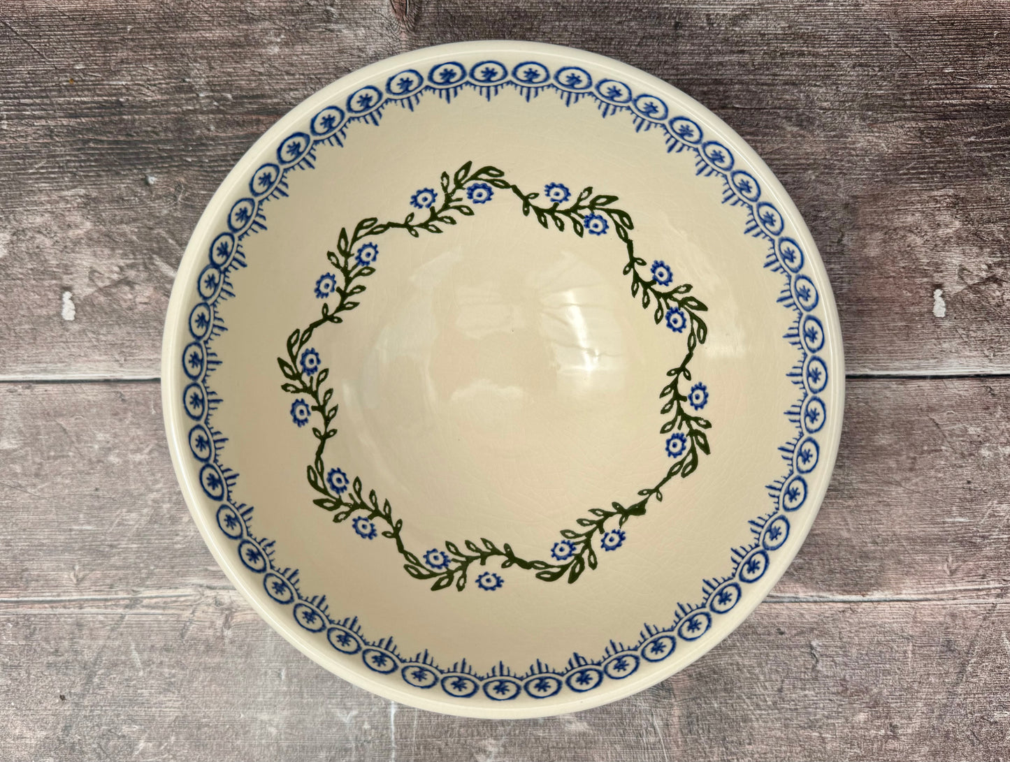 Floral Garland Patterned Deep Serving Bowl, 21.5cm