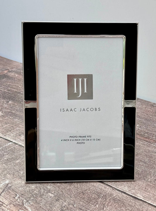 Isaac Jacobs Black and Silver Photo Frame, 4 x 6