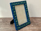Hand Painted Photo Frame 5’ x 7’ - Blue and Green Design