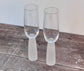 Set of 2 Champagne Flutes/Glasses with a Frosted Base