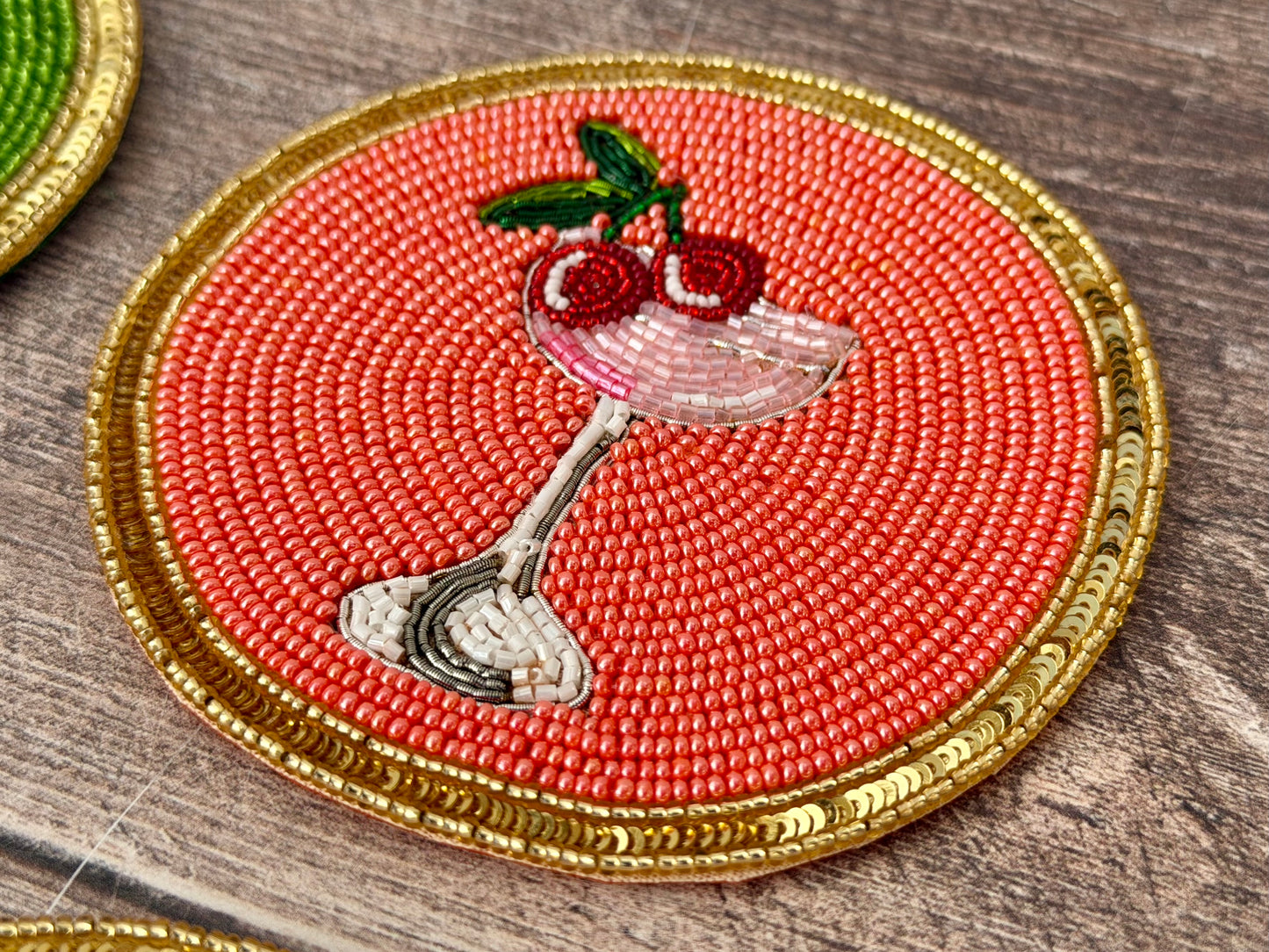 Set of 4 Beaded Cocktail Coasters