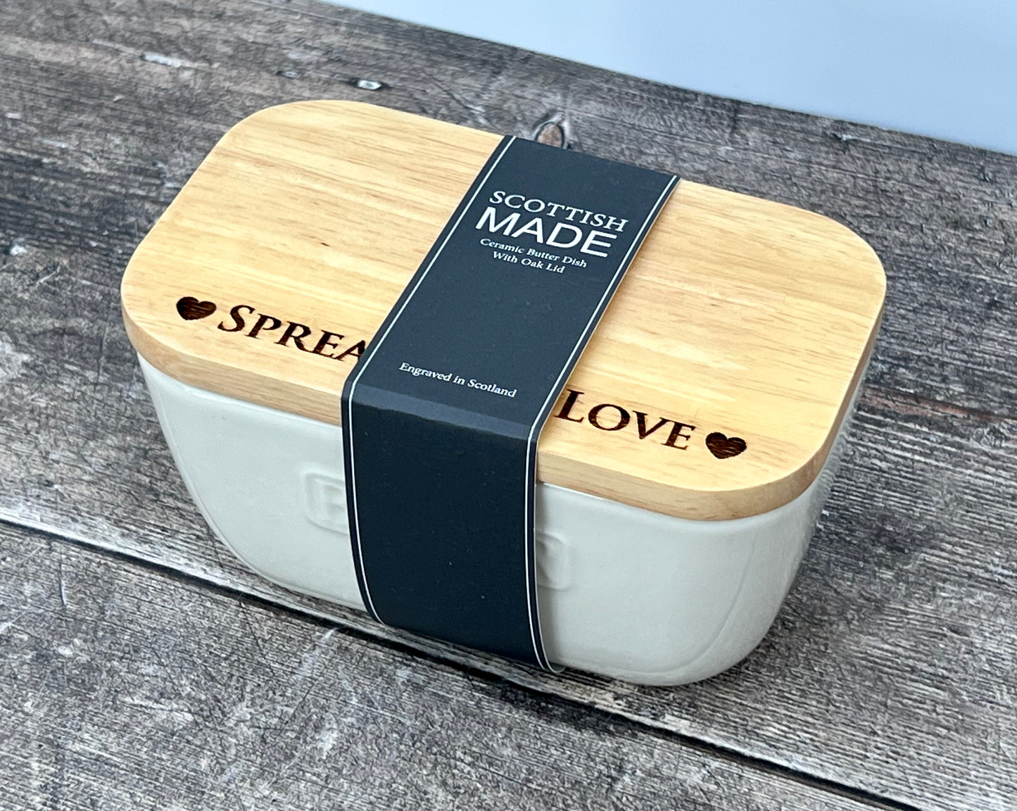 Spread the Love White Butter Dish