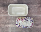Bee and Flower Patterned Butter Dish