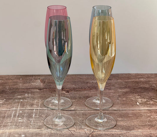 LSA Polka Multi-Coloured Champagne Flutes, Set of 4