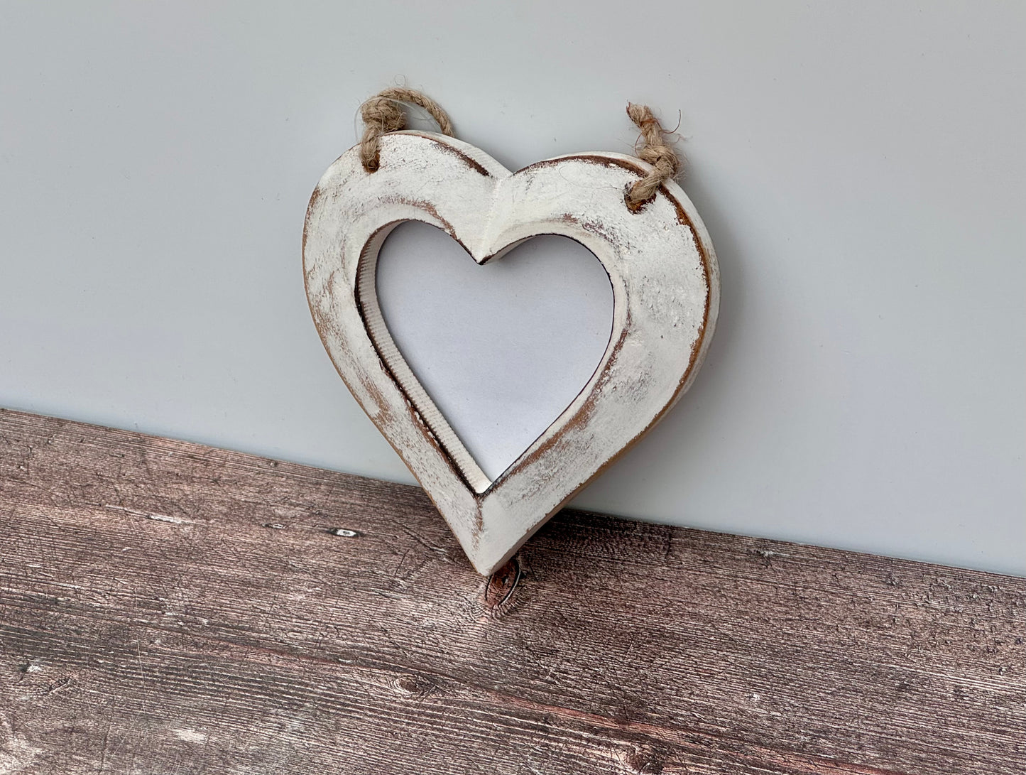 Heart Shabby Chic Hanging Photo Frame, 13cm