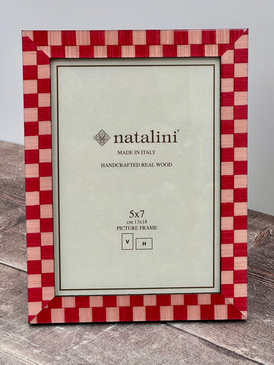Natalini Red and Pink Chequered Photo Frame 5 x 7