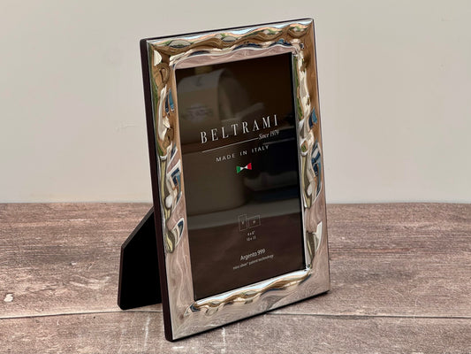 Beltrami Silver Plated Wave Effect Design Photo Frame 4 x 6