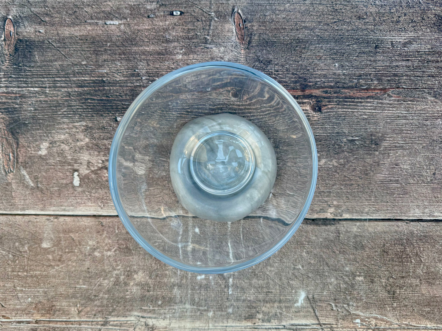 Glass Serving Bowl with Marble Base