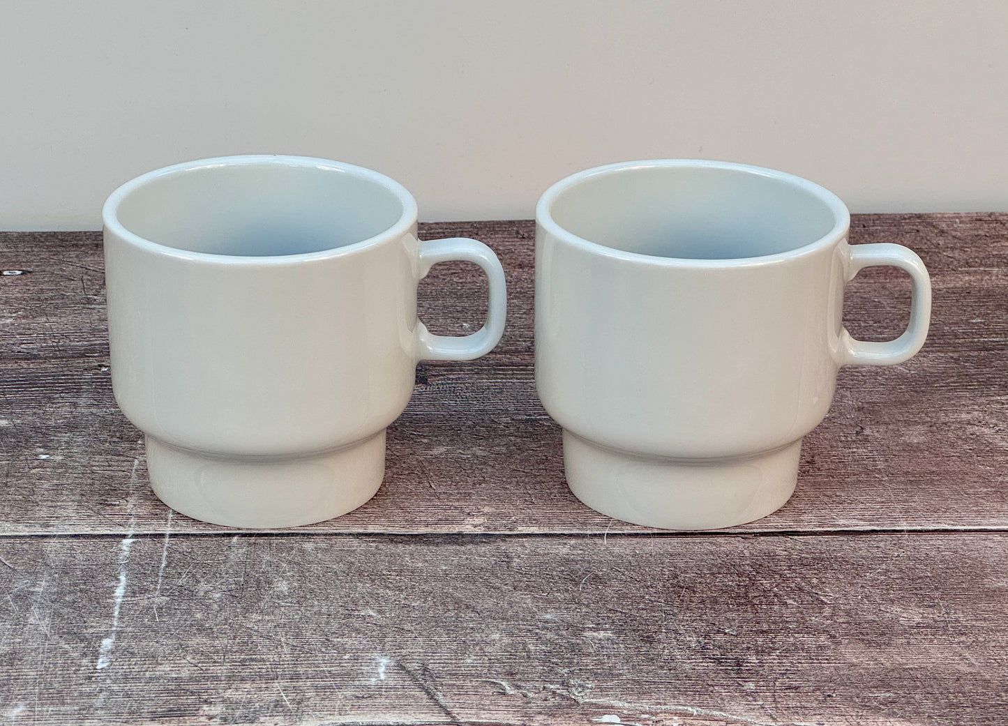 LSA White Utility Stackable Flat White Mugs