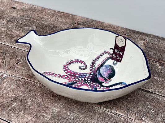 Octopus Patterned Serving Bowl, 32cm