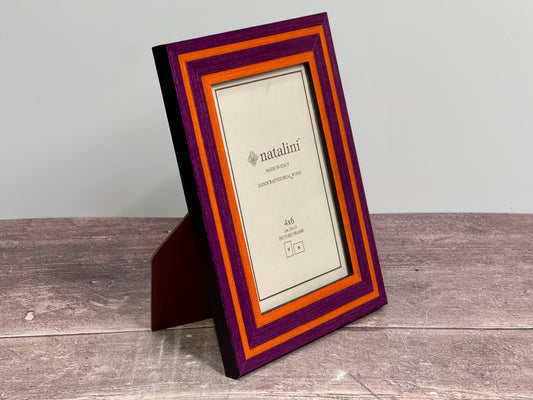 Natalini Purple and Orange Band Photo Frame 4 x 6