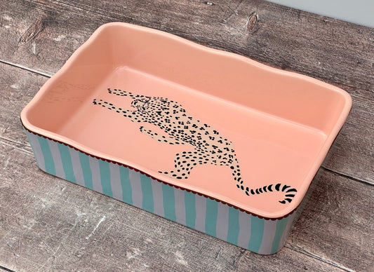 Yvonne Ellen Medium Cheetah Rectangular Baking Dish, 26cm