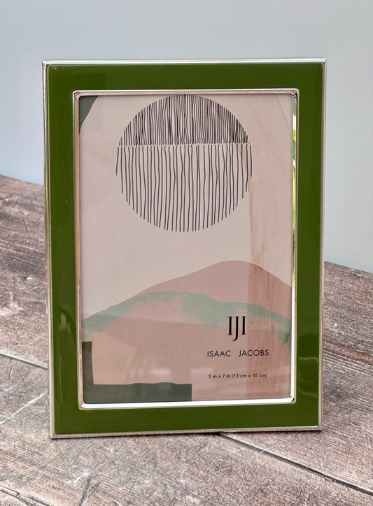 Isaac Jacobs Green and Silver Photo Frame, 5’ x 7’