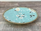 Tokyo Design Studio Turquoise Sakura / Cherry Blossom Flower Patterned Plate, 19.5cm