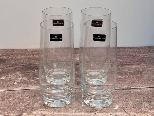 Dartington Set of 4 Crystal Home Bar Long Drink Glasses