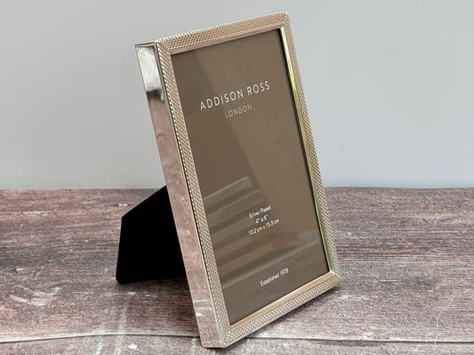 Addison Ross Silver Plated Dashed Border Photo Frame 4 x 6