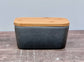 Scandi Home Grey Ombre Butter Dish with Wooden Lid