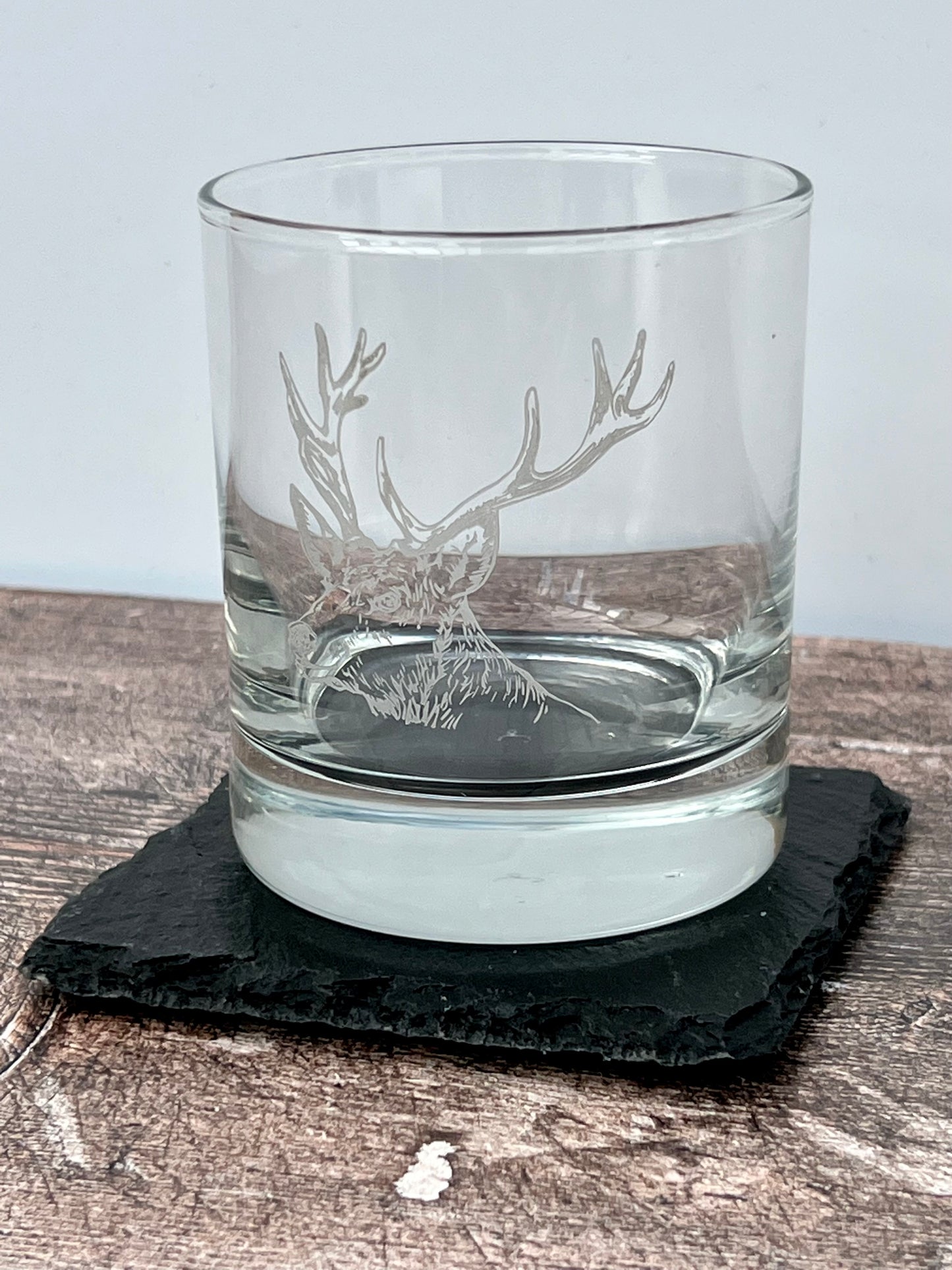 Stag Glass Tumbler and Coaster Set