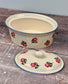 Rose Patterned Butter Dish