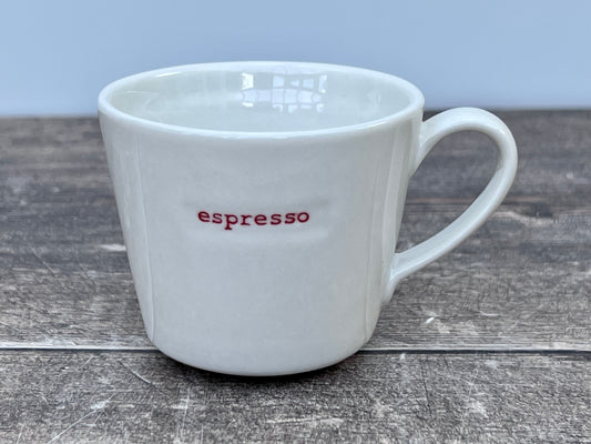 White ‘espresso’ Mug in Red