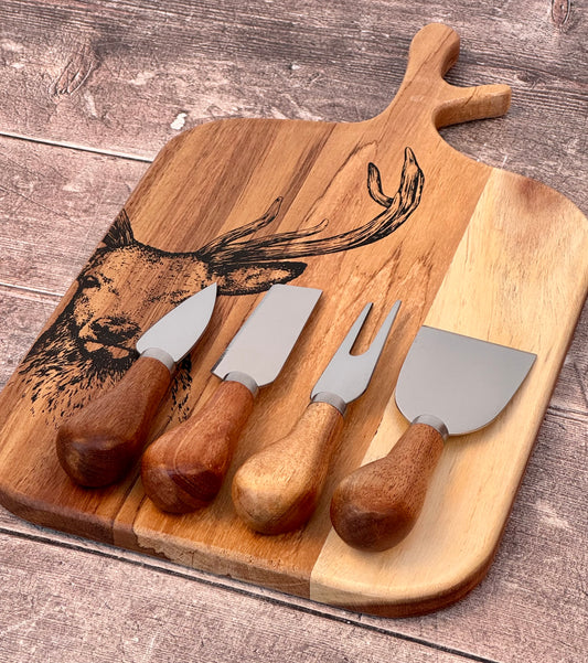 Taylor’s Eye Witness Stag Acacia Cheese Board and Knife Set