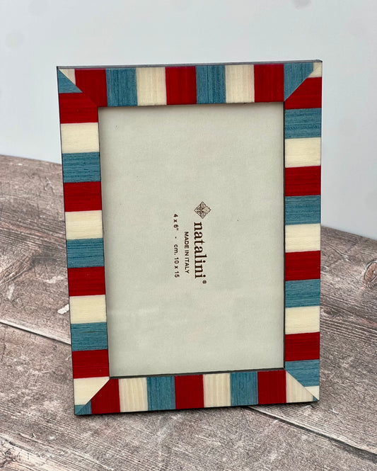 Natalini Red, Blue and White Striped Photo Frame 4 x 6