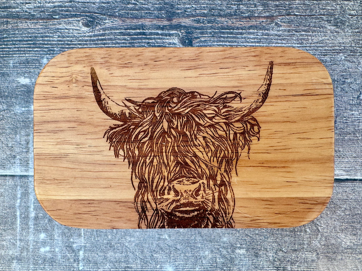 Highland Cow Blue Butter Dish