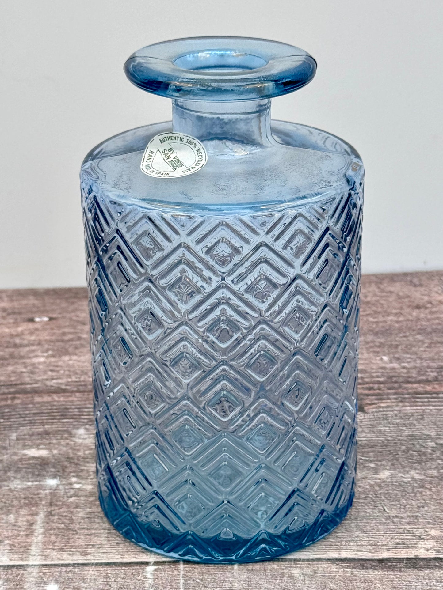 Blue Square Patterned Vase