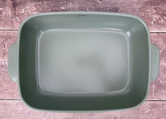 Green Rectangular Baking Dish with Handles, 41cm