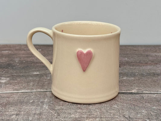 Pale Pink Heart Mug, 250ml
