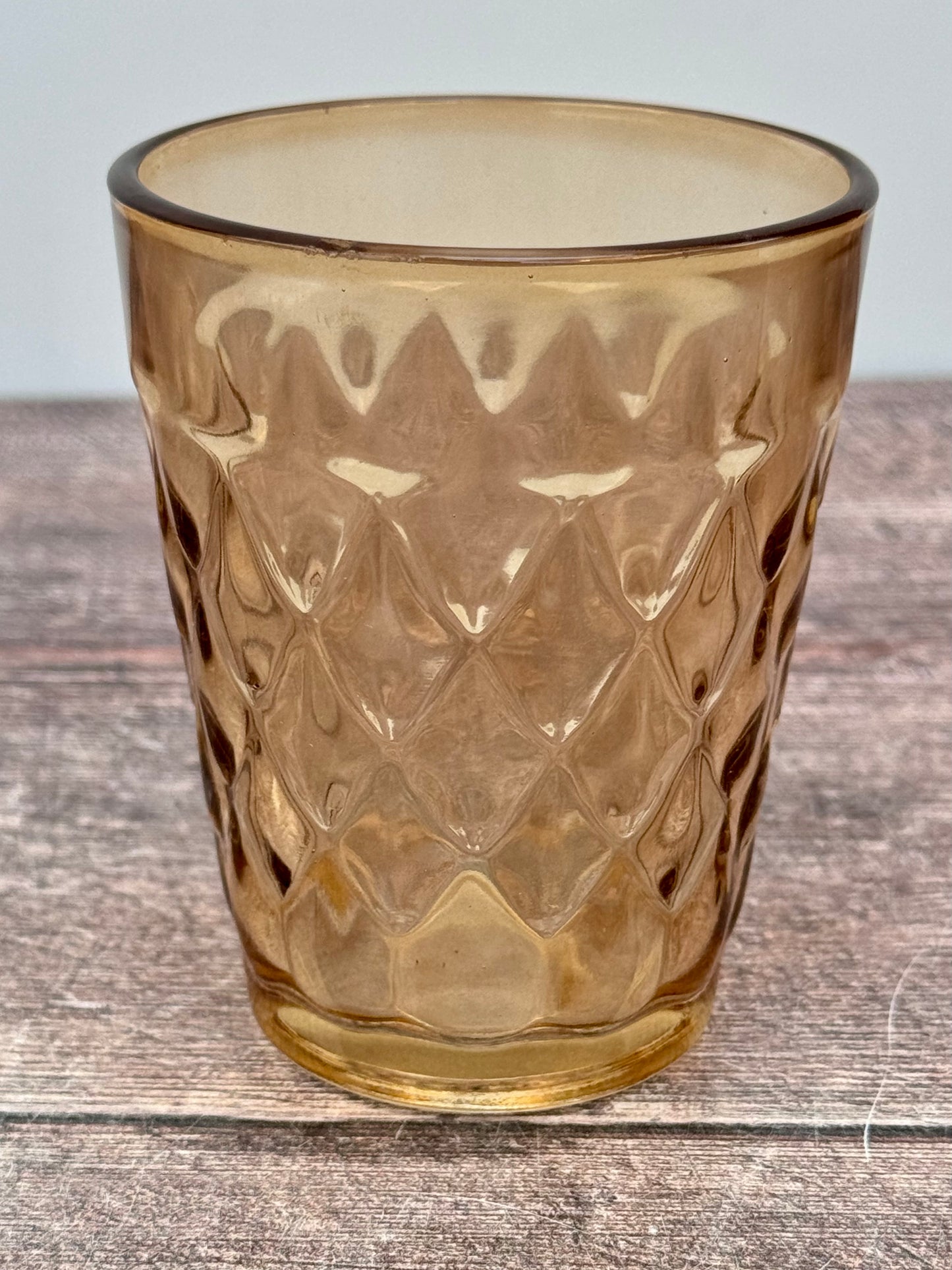 Amber Glass Tea Light Candle Holder