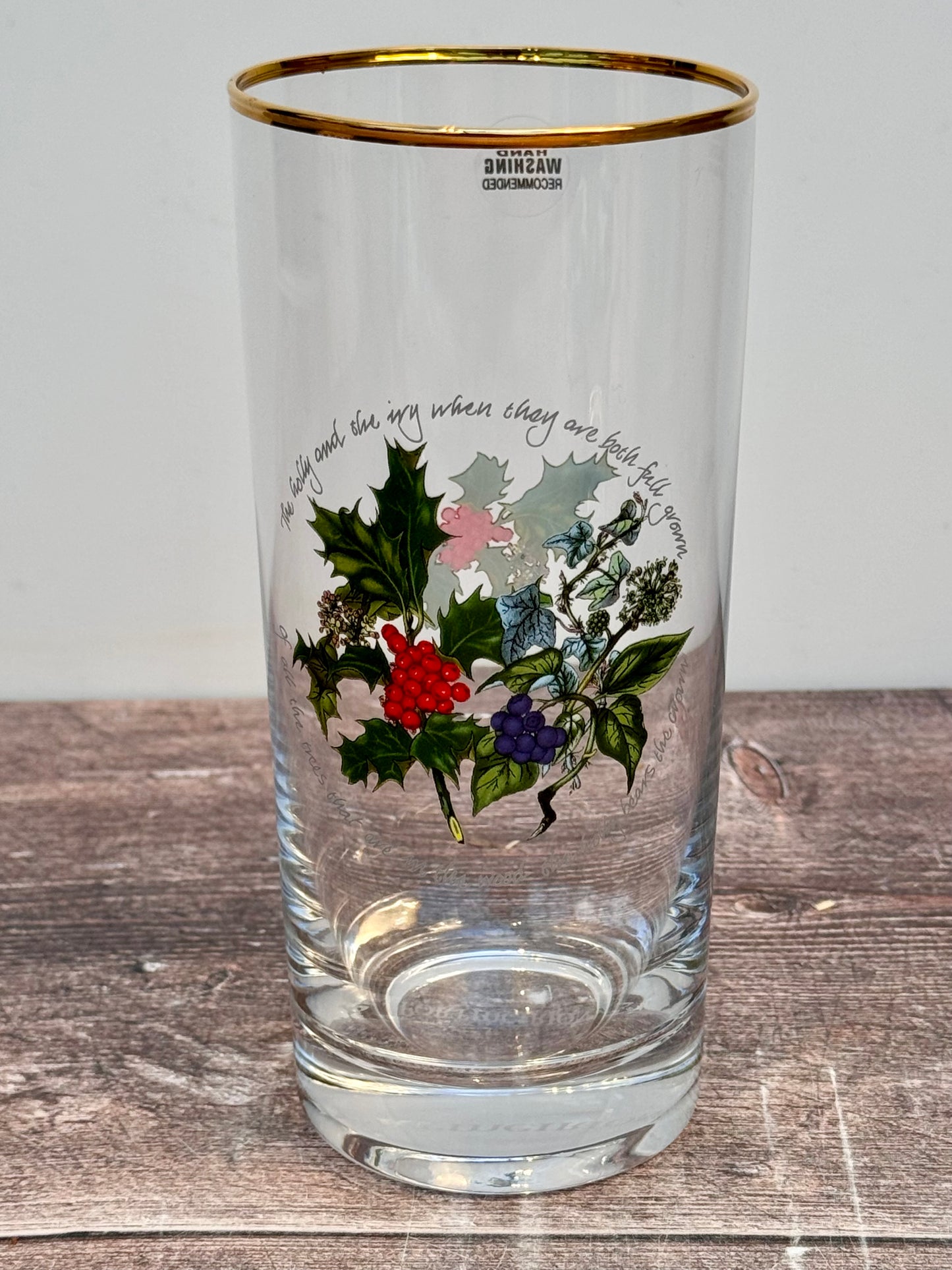 Set of 4 Portmeirion Holly & the Ivy Hi-ball Glasses