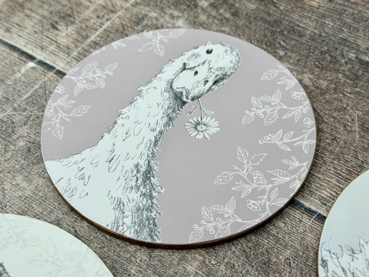 Set of 4 Round Farm Animal Coasters