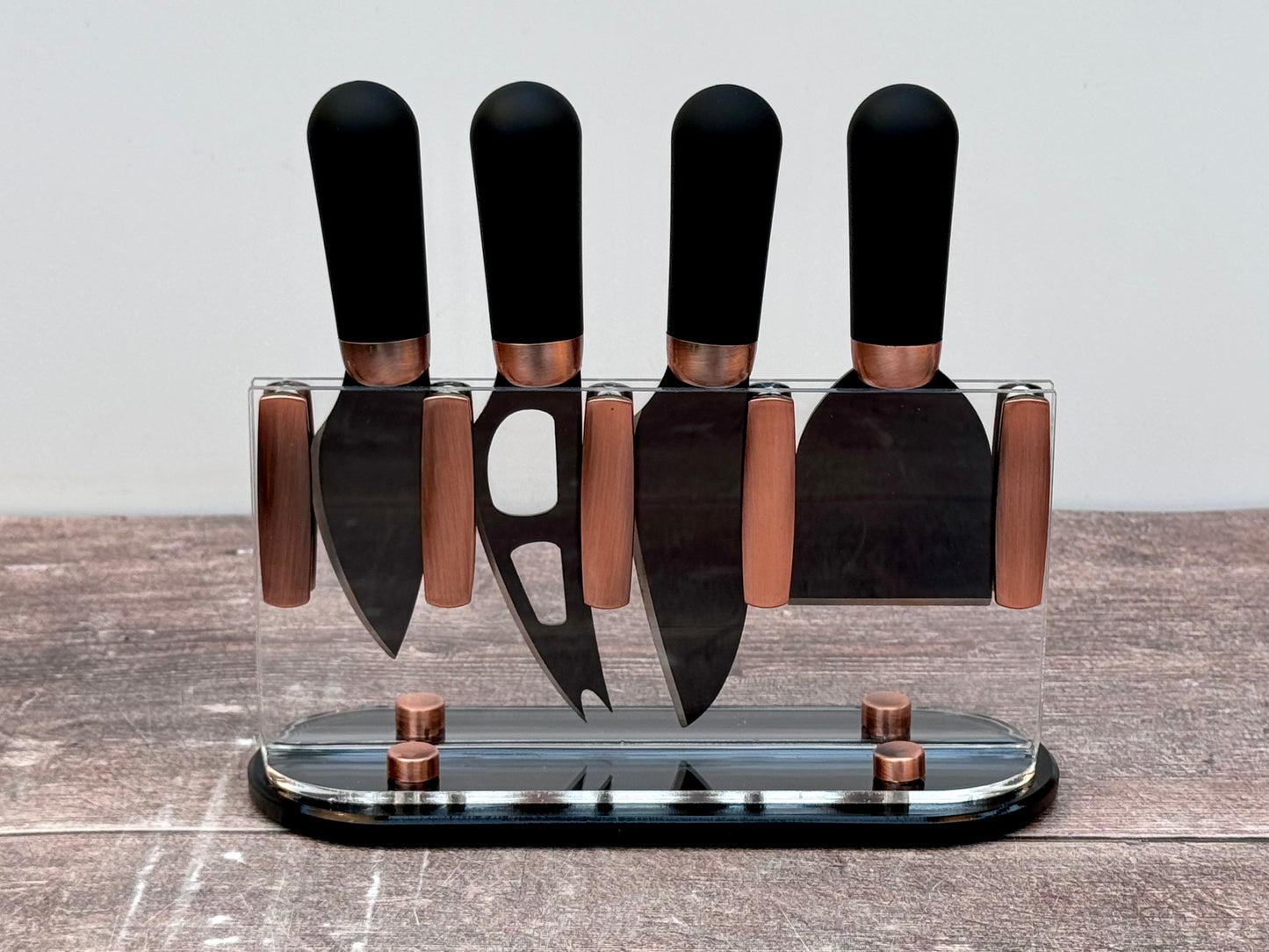 Taylor’s Eye Witness Copper Cheese Knife Set with Stand