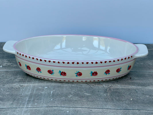 Cath Kidston Flower Patterned Oval Baking Dish, 30cm