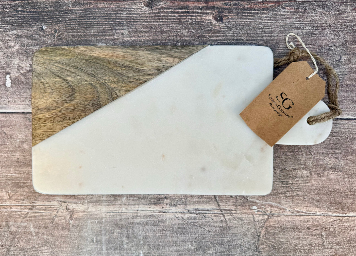 Marble and Wood Cheese/Serving Board