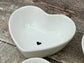 Set of 3 Small White Heart Bowls, 9.5cm