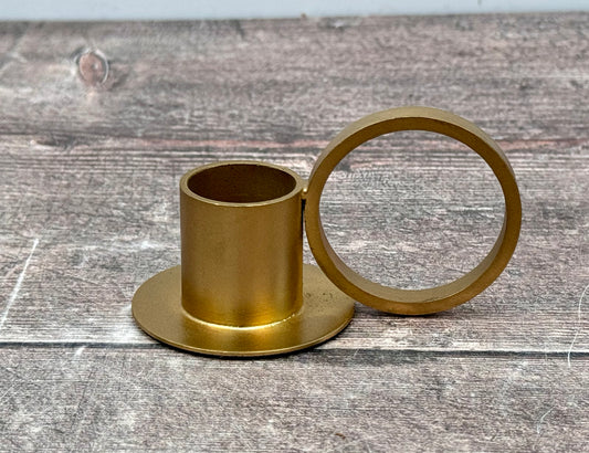 Gold Tone Metal Tea light Holder with Handle