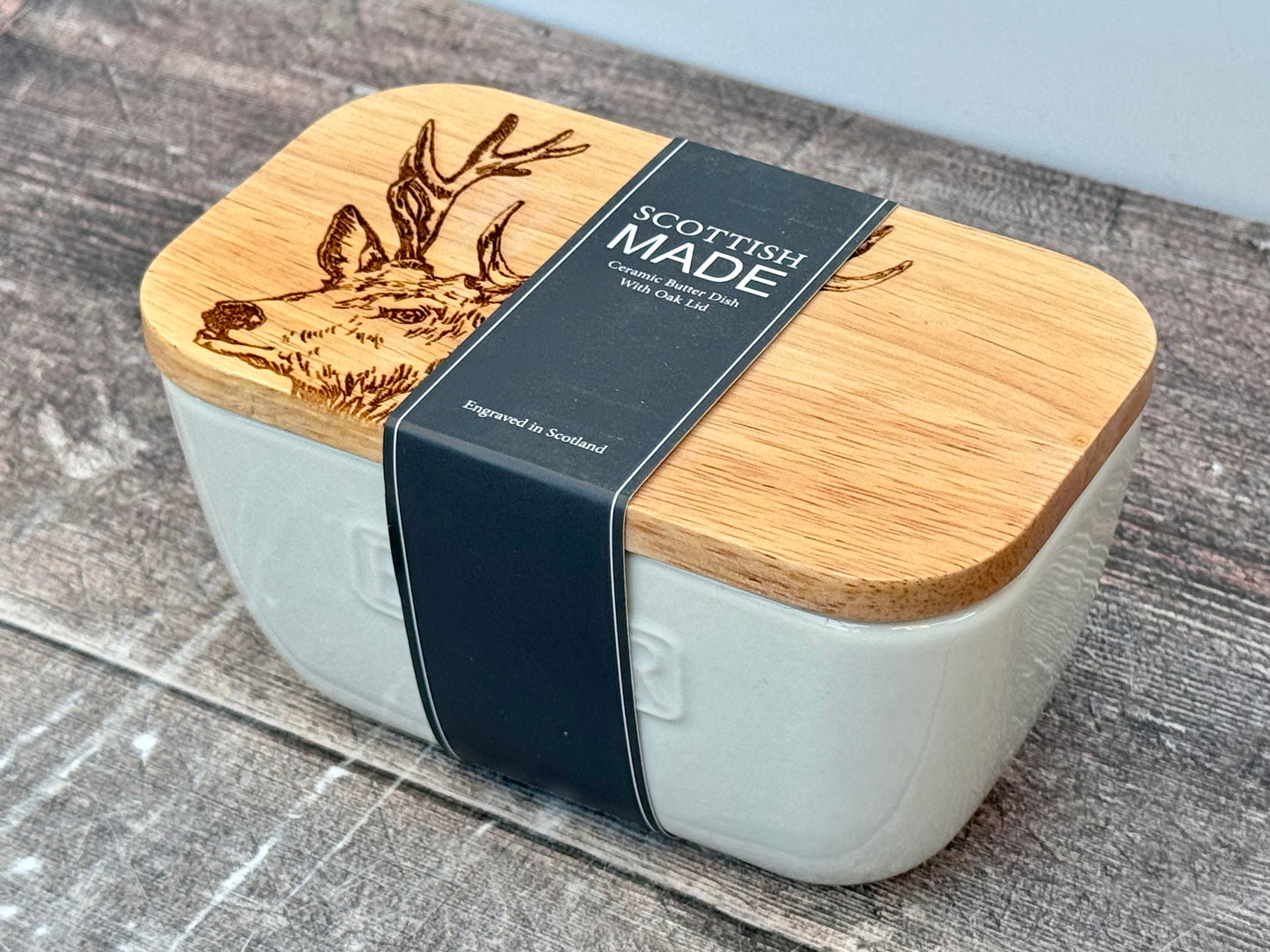 Stag White Butter Dish