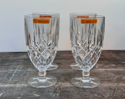 Set of 4 Nachtmann Crystal Cut Iced Beverage Glasses