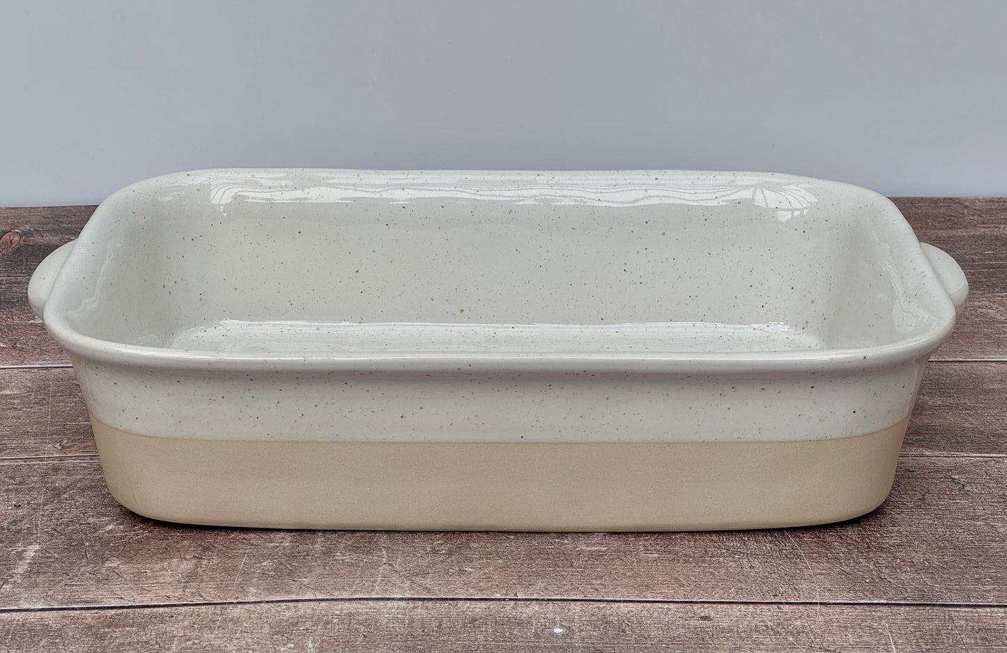 White and Cream Rectangular Baking Dish, 35cm